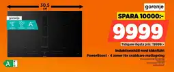 Power Gorenje Induktionshäll med köksfläkt PowerBoost - 4 zoner för snabbare matlagning erbjuda