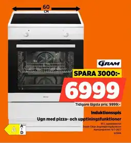 Power Gram Induktionsspis Ugn med pizza- och upptiningsfunktioner erbjuda