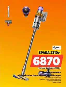 Power Dyson Skaftdammsugare Välj mellan tre dammsugningsinställningar erbjuda