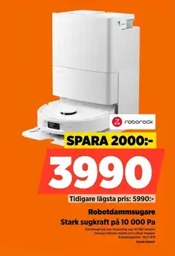 Power Roborock Robotdammsugare Stark sugkraft på 10 000 Pa erbjuda