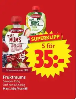 Nya Pulsen Semper Fruktmums erbjuda