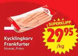 Nya Pulsen Kycklingkorv Frankfurter erbjuda
