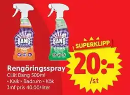 Nya Pulsen Cillit Bang Rengöringsspray erbjuda