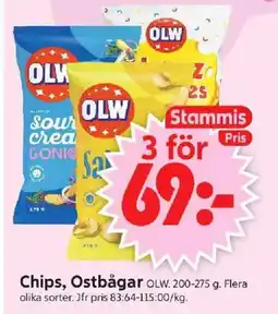 ICA Supermarket OLW Chips, Ostbågar erbjuda