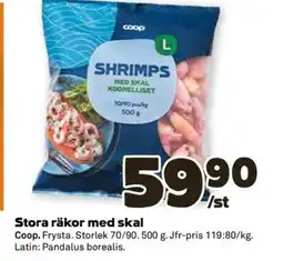 Coop Konsum Coop Stora räkor med skal erbjuda