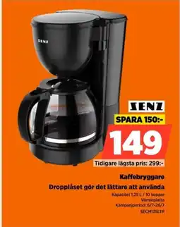Power Senz Kaffebryggare Dropplåset gör det lättare att använda erbjuda