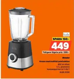 Power kulz Blender Krossa med kraftfull pulsfunktion erbjuda