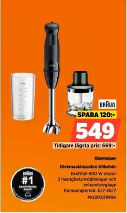 Power Braun Stavmixer Diskmaskinssäkra tillbehör erbjuda