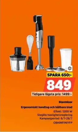Power Stavmixer Ergonomiskt handtag och hållbara blad erbjuda