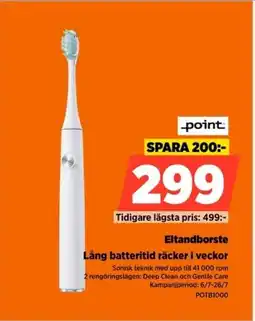 Power Point Eltandborste Lång batteritid räcker i veckor erbjuda