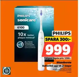 Power Philips Eltandborste Batteritid upp till 21 dagar erbjuda