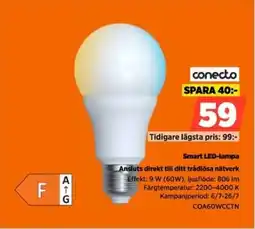 Power Conecto Smart LED-lampa Ansluts direkt till ditt trådlösa nätverk erbjuda