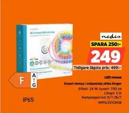 Power Nedis LED remsa Smart remsa i miljontals olika färger erbjuda