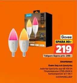 Power Govee Smartlampa Andra färg och ljusstyrka erbjuda