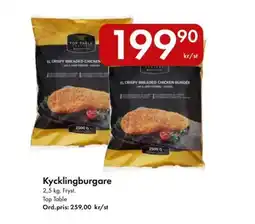 Snabbgross Top Table Kycklingburgare erbjuda