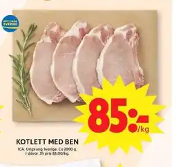 ICA Maxi Kotlett Med Ben erbjuda