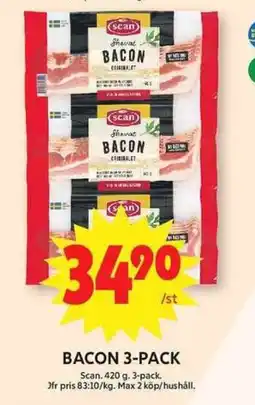 ICA Maxi Bacon 3-Pack erbjuda