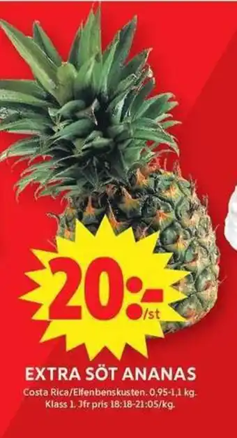 ICA Maxi Extra Söt Ananas erbjuda
