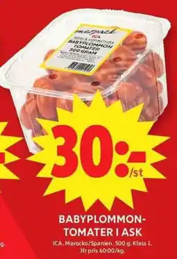 ICA Maxi Babyplommon- Tomater I ASK erbjuda
