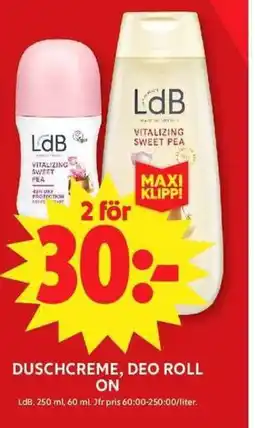 ICA Maxi Duschecreme, Deo Roll On erbjuda