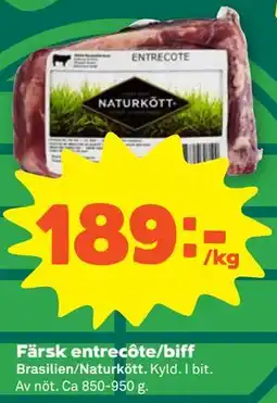 Stora Coop Färsk entrecôte/biff erbjuda