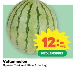 Vattenmelon, Medlemspris