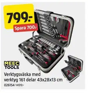 Jula Verktygsväska med verktyg 161 delar 43x28x13 cm erbjuda