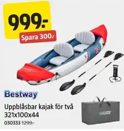 Jula Bestway Uppblåsbar kajak för två 321x100x44 erbjuda