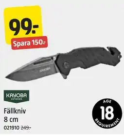Jula KAYOBA OUTDOOR Fällkniv 8 cm erbjuda