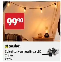 Jula Solcellsdriven ljusslinga LED 2,8 m erbjuda