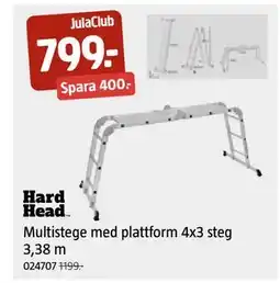 Jula Multistege med plattform 4x3 steg 3,38 m, Medlemspris erbjuda