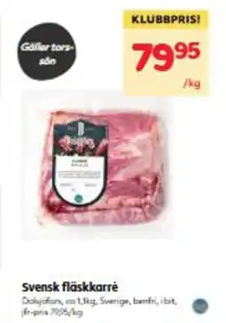 Hemköp Svensk fläskkarré erbjuda