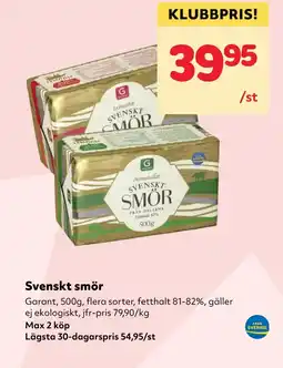 MatArket Svenskt smör erbjuda