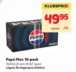 MatArket Pepsi Max 10-pack erbjuda