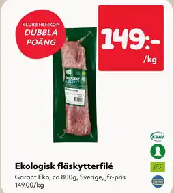 MatArket Ekologisk fläskytterfilé erbjuda