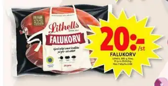 ICA Maxi Lithells Falukorv 800g erbjuda