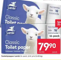 Rusta Toalettpapper Lambi erbjuda