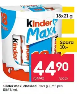 Rusta Kinder maxi choklad erbjuda