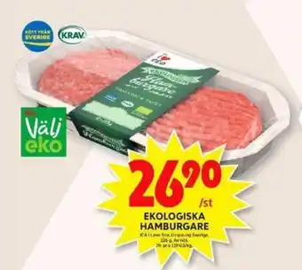 ICA Maxi ICA I Love Eco Ekologiska Hamburgare 226g erbjuda