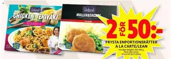 ICA Maxi Familjen Dafgård Frysta Enportionsrätter A La Carte/Lean 350-420g erbjuda