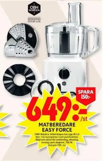 ICA Maxi OBH Nordica Matberedare Easy Force 1,4 liter erbjuda