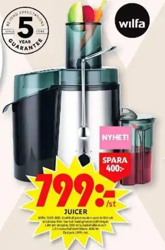 ICA Maxi Wilfa Juicer JU25-800 erbjuda