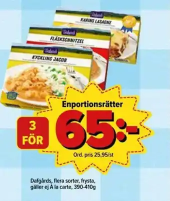 Östenssons Dafgårds Enportionsrätter 390-410g erbjuda