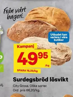 City Gross Surdegsbröd lösvikt erbjuda