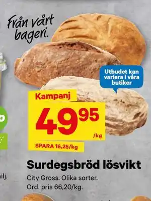 City Gross Surdegsbröd lösvikt erbjuda