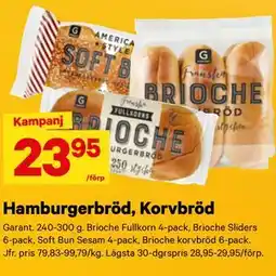 City Gross Hamburgerbröd, Korvbröd erbjuda