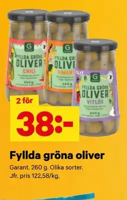 City Gross Fyllda gröna oliver erbjuda