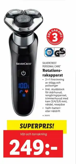 Silvercrest Personal Care Rotationsrakapparat
