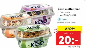 Keso mellanmål 145g, 150g