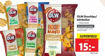 OLW linschips/bönbollar 90g